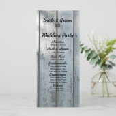 Black Fishing Lovers Wood Wedding Programme (Debout devant)