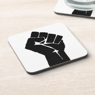 Black Fist Raised — Resistance Protest Bier Onderzetter