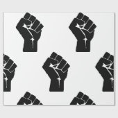 Black Fist Raised — Resistance Protest Cadeaupapier (Vlak)