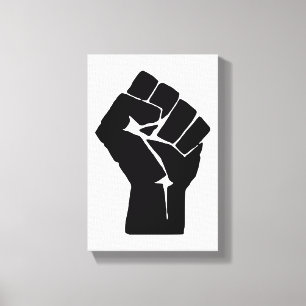Black Fist Raised — Resistance Protest Canvas Afdruk