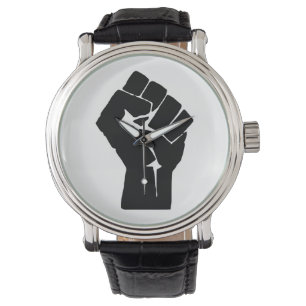 Black Fist Raised — Resistance Protest Horloge