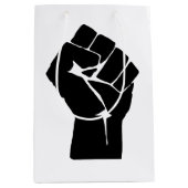 Black Fist Raised — Resistance Protest Medium Cadeauzakje (Voorkant)