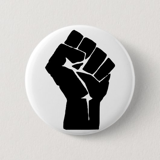 Black Fist Raised — Resistance Protest Ronde Button 5,7 Cm (Voorkant)