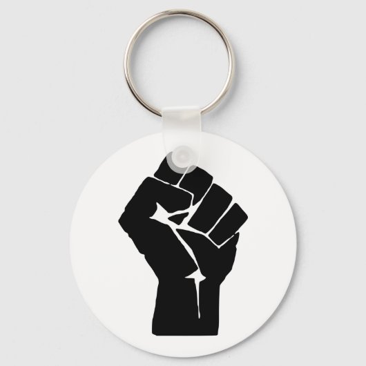 Black Fist Raised — Resistance Protest Sleutelhanger (Voorkant)