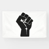 Black Fist Raised — Resistance Protest Spandoek (Horizontaal)
