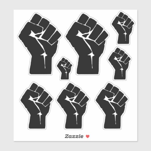 Black Fist Raised — Resistance Protest Sticker (Vel)