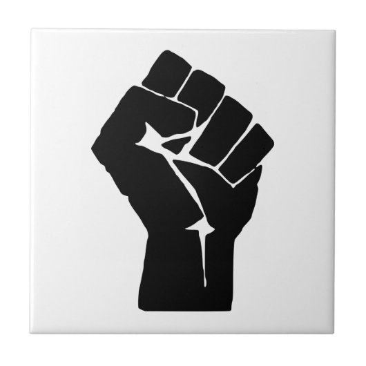 Black Fist Raised — Resistance Protest Tegeltje (Voorkant)
