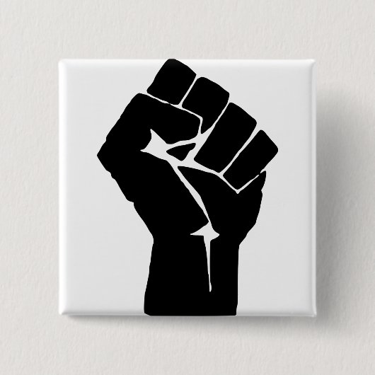 Black Fist Raised — Resistance Protest Vierkante Button 5,1 Cm (Voorkant)