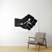 Black Fist Raised — Resistance Protest Wandkleed (In Situ (horizontaal))