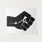 Black Fist Raised — Resistance Protest Wandkleed (Voorkant (horizontaal))