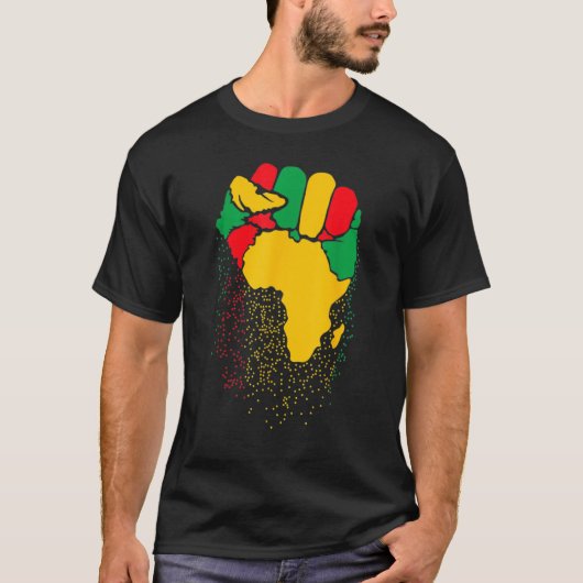Black Fist Shirt African American Pride Black Hist (Voorkant)