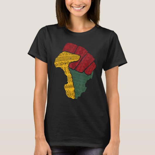Black Fist Shirt African American Pride Black Hist (Voorkant)