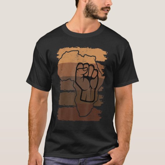 Black Fist Shirt African American Pride Black Hist (Voorkant)