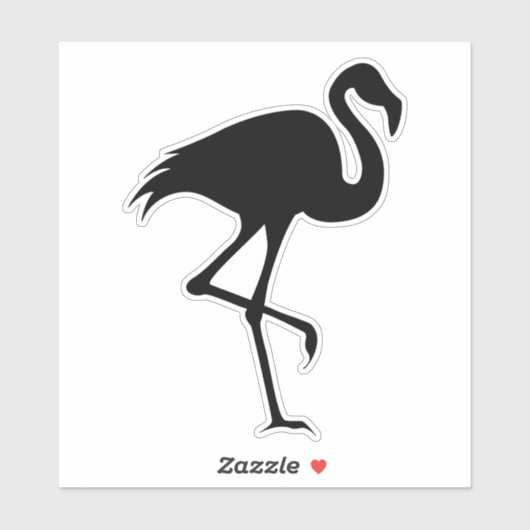 Black Flamingo Silhouette Bird Willife Sticker (Vel)