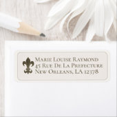 Black Fleur de Lis Return Address Label (Insitu)
