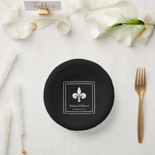 Black Fleur de Lis Wedding Paper Bowls Papieren Kommen