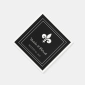 Black Fleur de Lis Wedding Paper Napkins Servet (Hoek)