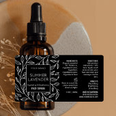 Black Floral 1 OZ Étiquette de la bouteille de la 