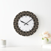 Black Floral Art Deco Grote Klok (Huis)