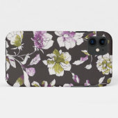 Black Floral Case-Mate iPhone Case (Achterkant (horizontaal))