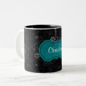 Black Floral Coffee Mug Cup (Devant gauche)