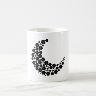 Black Floral Crescent Moon – Minimalist Boho Moon  Koffiemok