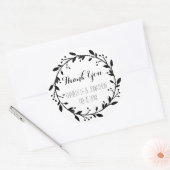 Black Floral Dank u bruiloft gunst Labels (Envelop)