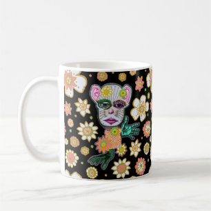 Black Floral Drollery Floral beroemd gemaakt door  Koffiemok