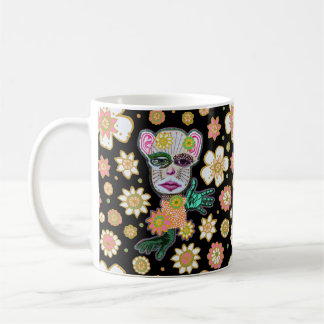Black Floral Drollery Floral beroemd gemaakt door  Koffiemok