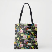 Black Floral EDEN Pattern Draagtas (Voorkant)