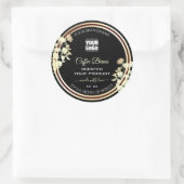 Black Floral Étiquette Logo Gold (Sac)