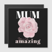 Black Floral Fête des Mères Magnet de voeux (Devant / Derrière)