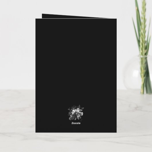 Black Floral Folal Funeral Memorial Programme (Dos)