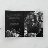Black Floral Folal Funeral Memorial Programme (Intérieur)