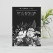 Black Floral Funeral Memorial Programme (Debout devant)
