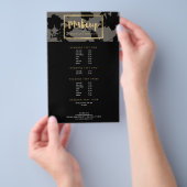 Black Floral Gold Text Makeup Artist Gray Flyer (Hand)