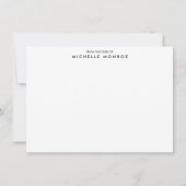 Black Floral Gold Texte Gris Carte de remerciement (Dos)