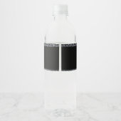 Black Floral Gothic Bachelorette Party Waterfles Etiket (Achterkant)