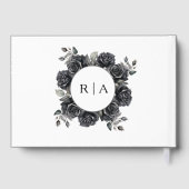 Black Floral Gothic Wedding Livre d'Invité (Verso)