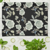 Black Floral Kitchen Towel Theedoek (Gevouwen)