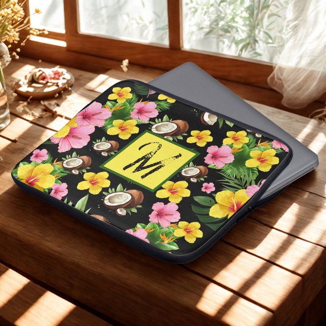 Black Floral Laptop Sleeve (Creator heeft geüpload)