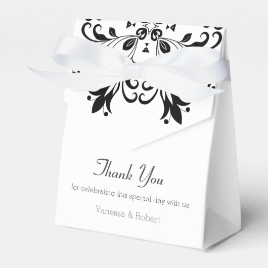 Black Floral Mandala Bedankdoosjes (Voorkant Zijde)