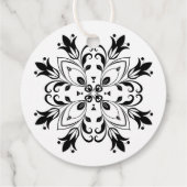 Black Floral Mandala Bedankjes Labels (Achterkant)