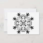 Black Floral Mandala RSVP Kaartje (Achterkant)
