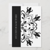 Black Floral Mandala Save The Date (Achterkant)
