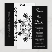 Black Floral Mandala Save The Date (Voorkant / Achterkant)