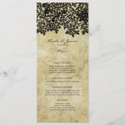 Black Floral  Menu (Voorkant)