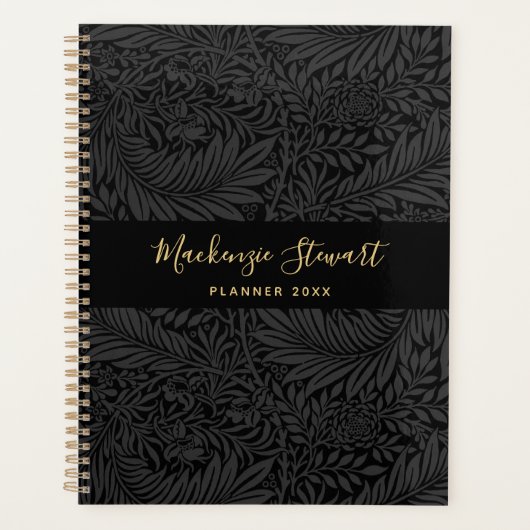Black Floral Pattern 2026 Planner (Voorkant)