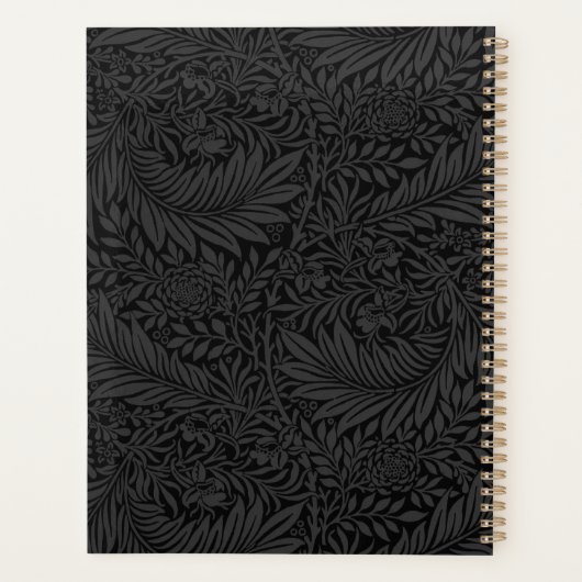 Black Floral Pattern 2026 Planner (Achterkant)