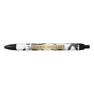 Black Floral Pattern gepersonaliseerd Zwarte Inkt Pen